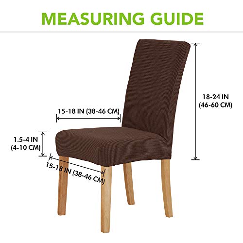 Deconovo Funda de Asiento Suave Elástica y Moderna Cubierta de Silla para Comedor Cocina Salon 2 Piezas Chocolate