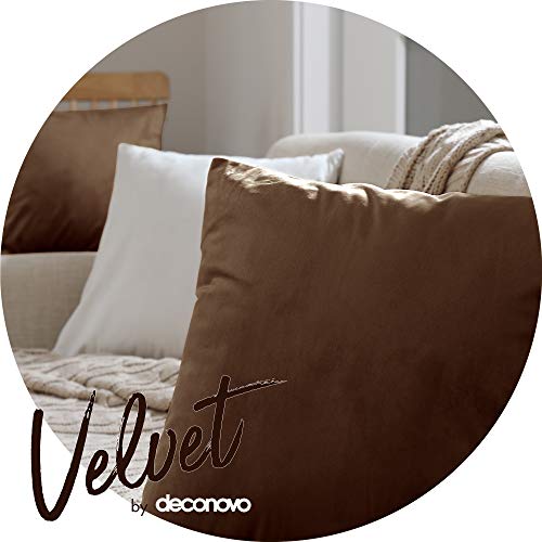 Deconovo Fundas para Cojines de Almohada del Sofá Cubierta Suave Decorativa Protector para Hogar 2 Piezas 30 x 50 cm Chocolate