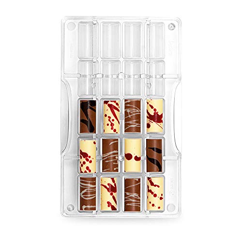 Decora 0050115 - Molde de chocolate, cilindro de policarbonato, 20 cavidades, 33 x 16 x