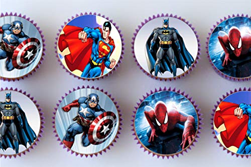 Decoración comestible para tartas de Superheroes 30 precortadas