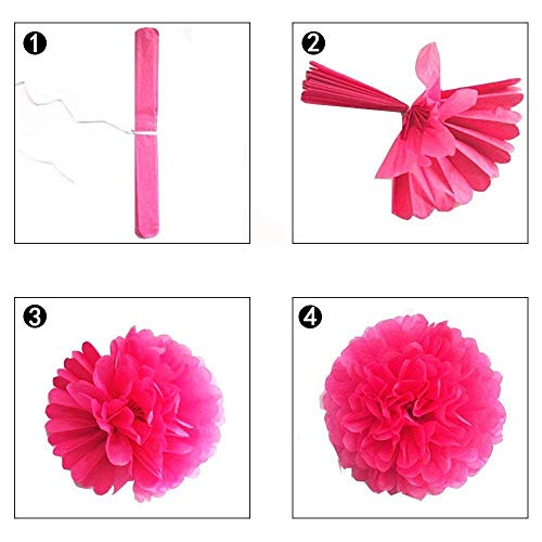 Decoración de Fiesta Pompom Flores,Abanicos de Papel Bola,Kit de Fiesta de Pompones,Papel para Colgar Bola Decoración,pompones de papel,Flores Decoracion Cumpleaños (21set)