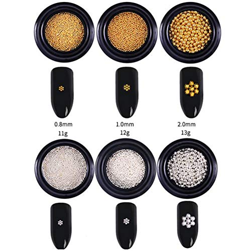 Decoración de uñas Onkessy Mini bola de acero Caviar Beads 3D Decoración de uñas Beads Manicure Nail Art Accesorios