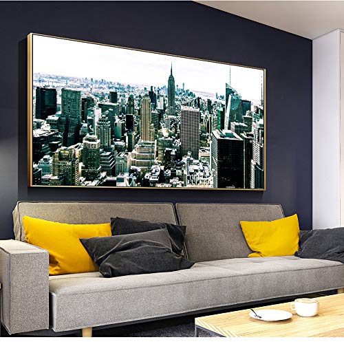 Decoración del hogar Lienzo Arte de la Pared Impresiones en HD 1 Piezas Pinturas Paisaje de la Ciudad de Nueva York Cuadros para Sala de Estar Cartel Modular (Sin Marco) R1 35x70 CM