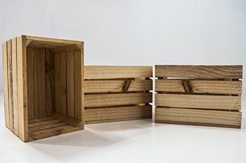 DECORANDO CON SAM 3 Cajas de Madera, 30x20x22cm Caja Natural, Beige. Incluye Imán de Regalo Personalizable.