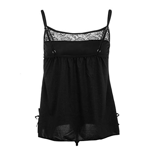 DedSecQAQ Ropa de Dormir escasa Ropa de Dormir Que Absorbe Las mermeladas frías Body de Encaje con Hombros Descubiertos Extensor de Mono para Mujer corsé Negro Debajo del Busto