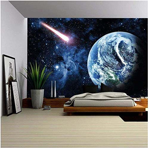 Deeaceo® Foto Fondo De Pantalla Mural-Autoadhesivo-Paisaje Hermosa Vía Láctea Planeta Tierra Póster Efecto 3D Familia Cocina Restaurante Dormitorio Sala Corredor 3D Televisión Pared De 430X300 Cm(W+H)