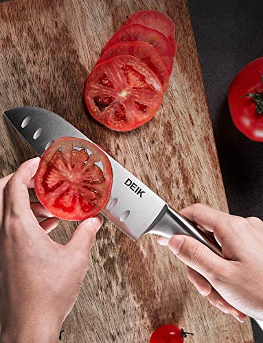 Deik Cuchillo de Cocinero Chef e Cuchillo Santoku Japones, 2 PCS Profesionales Acero Inoxidable Cuchillo de Cocina, Súper Afilado Cuchillos Cocinero para Frutas, Verduras, Carne