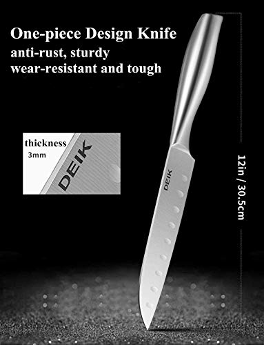 Deik Cuchillo de Cocinero Chef e Cuchillo Santoku Japones, 2 PCS Profesionales Acero Inoxidable Cuchillo de Cocina, Súper Afilado Cuchillos Cocinero para Frutas, Verduras, Carne