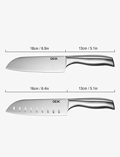 Deik Cuchillo de Cocinero Chef e Cuchillo Santoku Japones, 2 PCS Profesionales Acero Inoxidable Cuchillo de Cocina, Súper Afilado Cuchillos Cocinero para Frutas, Verduras, Carne