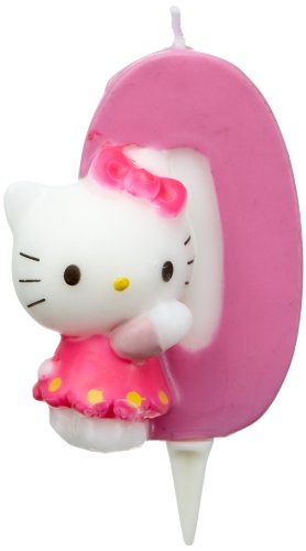 Dekoback 02-08-00177 - Vela para Tartas con número 0, diseño de Hello Kitty