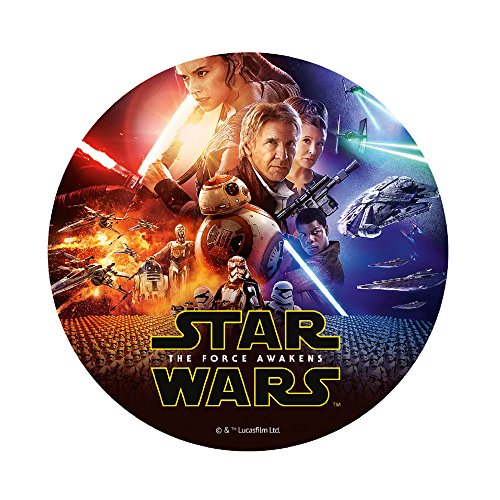 Dekora-231269 Decoracion Tartas de Cumpleaños Infantiles en Disco Comestible de Star Wars El Despertar de la Fuerza-20 Cm de Diámetro, Multicolor (231269)