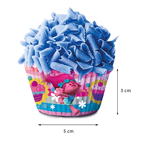 Dekora 339244 Trolls, Capsulas Cupcakes, 50 Pezzi, multicolor