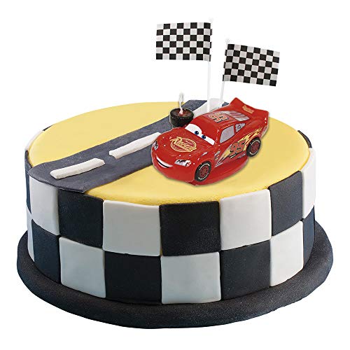 dekora 346053 Vela de Cumpleaños de Rayo Mcqueen de Disney Pixar Cars, Cera, Multicolor, 3,5 x 8,5 cm