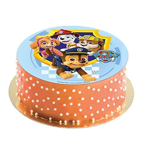 Dekora - Decoración comestible para tarta de azúcar (20 cm), diseño de la Patrulla Canina Producto oficial. Dekora