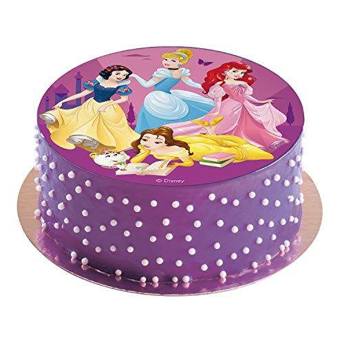 Dekora- Disco Comestible para Decoración de Tartas de Cumpleaños de Princesas Disney-16 cm (231363)