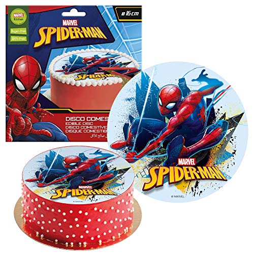 Dekora- Disco Comestible para Decoración de Tartas de Cumpleaños de Spiderman-16 cm (231362)