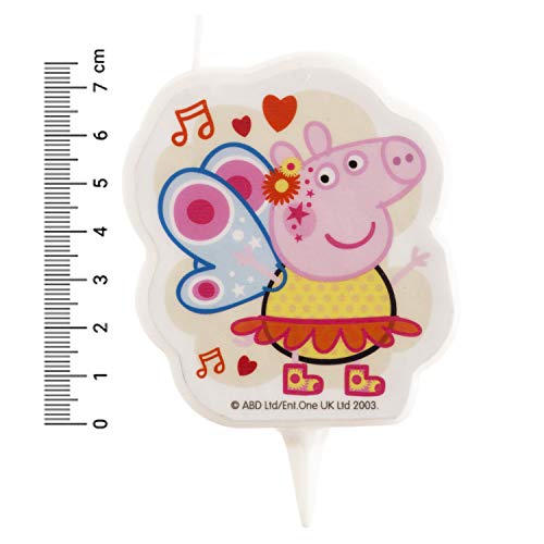 Dekora- Vela de Cumpleaños 2D de Peppa Pig para Tartas Infantiles - 7,5 cm (346233)