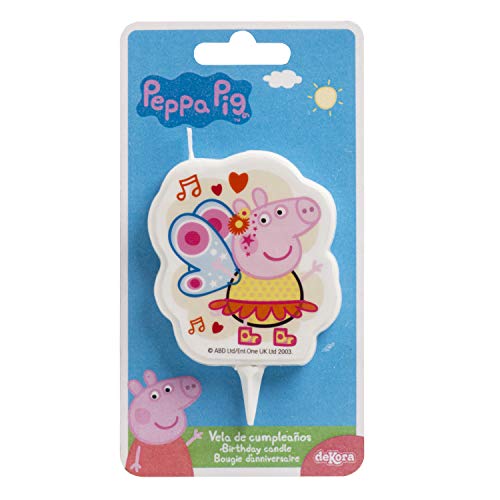 Dekora- Vela de Cumpleaños 2D de Peppa Pig para Tartas Infantiles - 7,5 cm (346233)