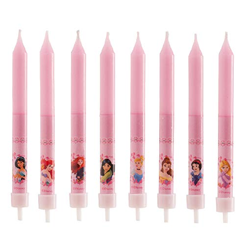 Dekora - Velas de Cumpleaños Infantiles de Princesas Disney de 9 cm - 8 unidades