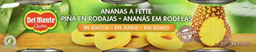 Del Monte - Piña en Rodajas en su Jugo 3 x 220 g