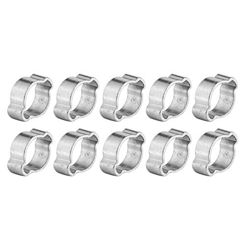 Delaman Abrazadera de Manguera de 2 Orejas - Acero Inoxidable Galvanizado for Tubo de Tubería de Gasolina de Combustible 5-23 mm 10PCS 8Tipos (tamaño : 15-18mm)