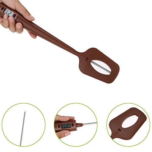 Delaman Termómetro Digital de Chocolate Portable Kitchen Cooking & Candy Spatula Temperatura Lector y Agitador en Uno, Silicona de Grado Alimenticio, Suministros de Navidad