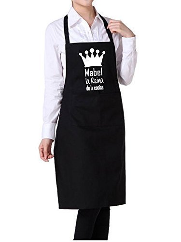 Delantal cocina personalizado .con la frase:" (nombre) el Rey de la cocina, (nombre) la reina de la cocina". Varios colores. Regalo SOLIDARIO.