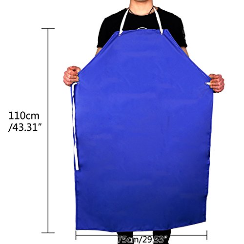 Delantal de PVC de Cocina Engrosado, Delantal Impermeable Ajustable Unisex para Restaurante, Jardinería, Industria de la Acuicultura (Azul)