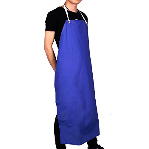 Delantal de PVC de Cocina Engrosado, Delantal Impermeable Ajustable Unisex para Restaurante, Jardinería, Industria de la Acuicultura (Azul)