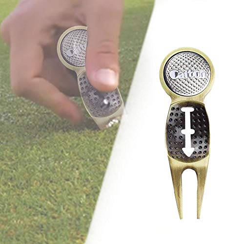 delibett Herramienta De Reparación De Golf Golf Divot Tool Metal Golf Marker Pitchfork Marcador para Golf Entrenamiento Ayudas