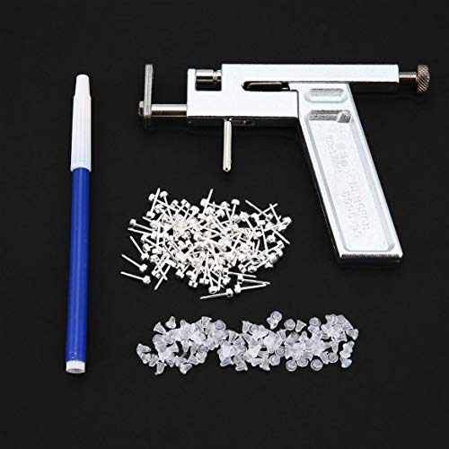 Delicacydex 1 Set Profesional de Acero Inoxidable oído Nariz Ombligo Body Piercing Gun con 72pcs Pendiente Studs Jewelry Tool Kit Set Caja Durable