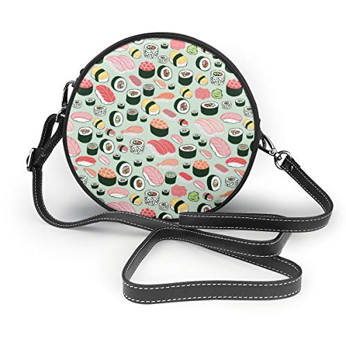 Delicioso sushi elegante bolso bandolera pequeño redondo bolso impermeable