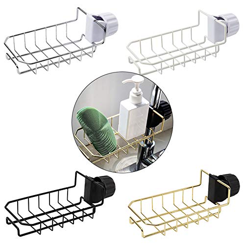 Delleu Soporte de Esponja Faucet,Fregadero Organizador Drainer para lavavajillas,Grifo de Acero Inoxidable Estante Estante de jabón Colgante portabicicletas para baño Cocina