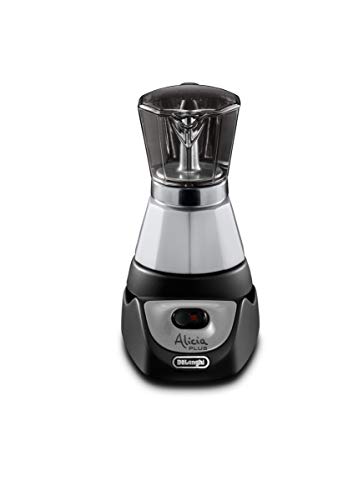 De'Longhi Alicia EMKM 4 - Cafetera independiente, semi-automática, 450 W, 2-4 tazas, metal, negro/plata/transparente