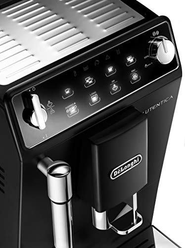 De'longhi Autentica - Cafetera Superautomática para Espresso y Cappuccino, 2 Tazas, Depósito de Agua de 1.3 l, Molinillo de Café Silencioso, Sistema de Auto-apagado, 1450 W, ETAM 29.510.B, Negro