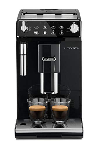 De'longhi Autentica - Cafetera Superautomática para Espresso y Cappuccino, 2 Tazas, Depósito de Agua de 1.3 l, Molinillo de Café Silencioso, Sistema de Auto-apagado, 1450 W, ETAM 29.510.B, Negro