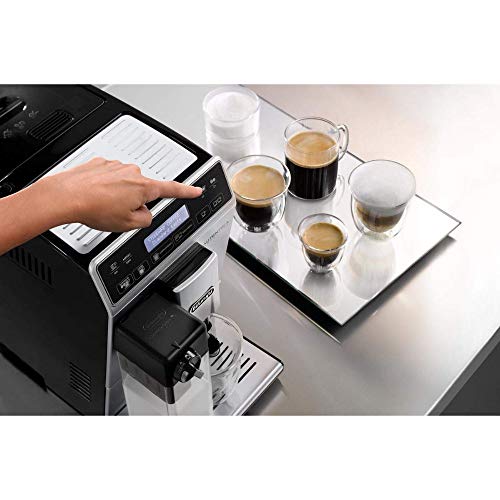 De'Longhi Autentica Cappuccino - Cafetera Superautomática, Depósito para Leche, Espumador de Leche, Recetas Automáticas, Pantalla LCD y Panel Táctil, 1450 W, ETAM 29.660.SB, Plata