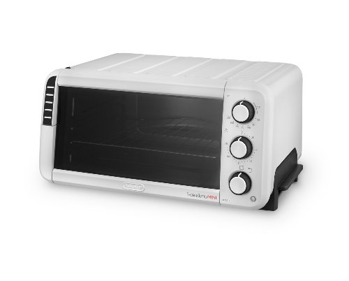 DeLonghi EO12012W Horno de sobremesa con temporizador de apagado automático, Mecánico, 1400 W, 12 L, 3 funciones, blanco