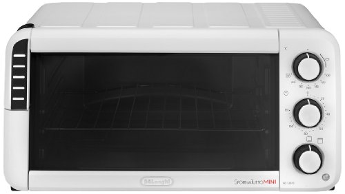 DeLonghi EO12012W Horno de sobremesa con temporizador de apagado automático, Mecánico, 1400 W, 12 L, 3 funciones, blanco