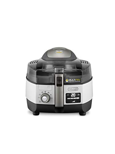 De'Longhi FH1396/1 / .BK Multifry extra Chef Plus FH 1396 Freidora de aire caliente/hr2206/80, capacidad de 1,7 kg, 1400 W/1000 W, 8 raciones, con sistema SHS Double de Pro, función grill, recetas en app, gris/blanco