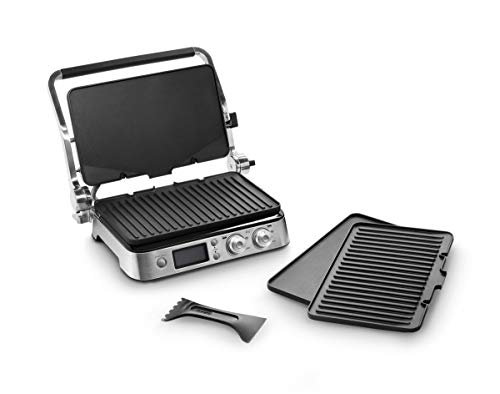 DeLonghi MultiGrill CGH1020D - Barbacoa (2000 W, Barbacoa de contacto, Eléctrico, Mesa, Plancha, Negro, Metálico)