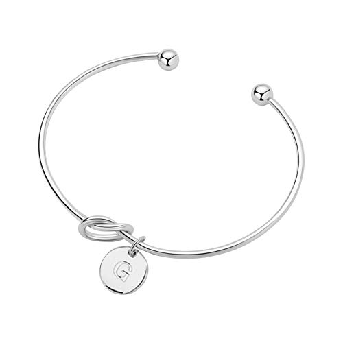 Demarkt Pulsera 26 Letras Minúsculas de Apertura Pulseras Mujer- Pulseras Plata Mujer Regalo de Joyeria Mujer 8PCS