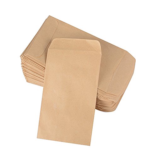 DEOMOR 100pcs(6x10cm) Bolsas Bolsitas Papel Kraft Pequeñas Estraza Marrón para Regalos Semillas Híbridas de Maíz Saco de Granja Caramelos Joyas (100pcs, 6X10cm)