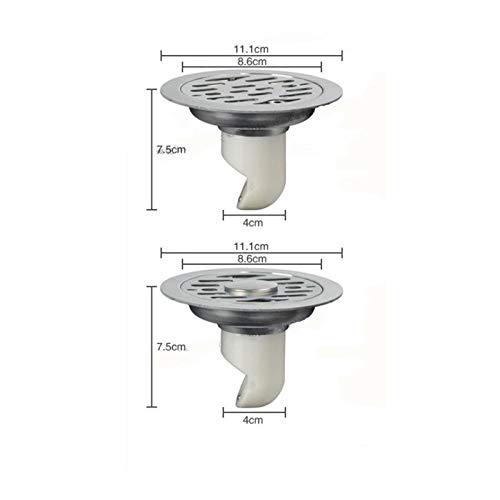 Desagüe del piso colector de cabello para duchas colador de fregadero 11 cm desodorante autoadhesivo de plástico baño de doble uso desagüe de piso de acero inoxidable-si