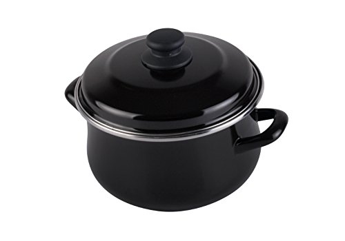 Desconocido Magefesa Black Olla, Acero Vitrificado, Negro, 24 cm