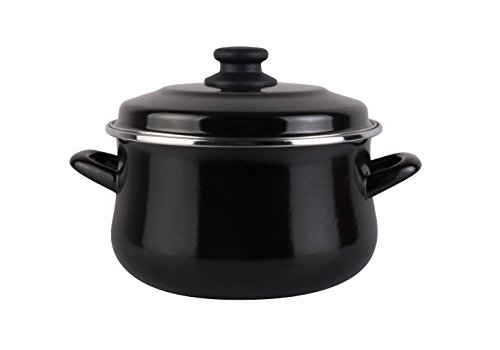 Desconocido Magefesa Black Olla, Acero Vitrificado, Negro, 24 cm