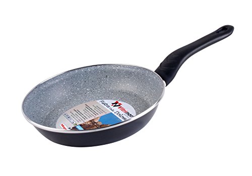 Desconocido Magefesa Dolomiti Sartén 24 cm de Acero esmaltado, Antiadherente Multicapa Efecto Piedra, Color Exterior. Apto para Todo Tipo de cocinas, incluida inducción, Gris Marengo