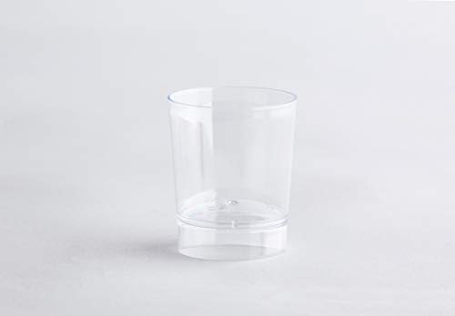 Desconocido Pack 100 Vaso Chupito Plástico Acabado Cristal. Cap. 40ml. Vasos de plástico para cumpleaños, Fiestas, etc.- Reutilizable, Lavable