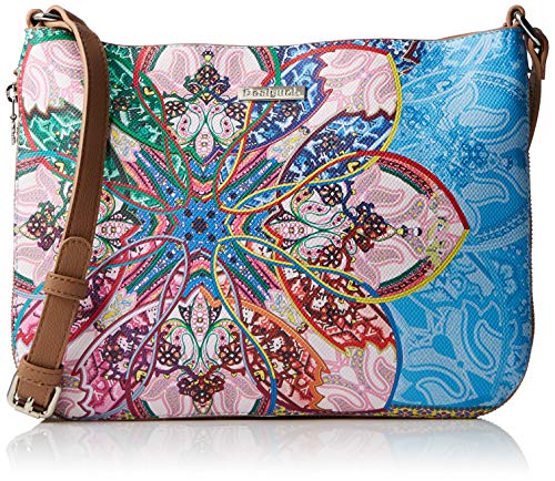 Desigual - Bag Mexican Cards Molina Women, Bolsos bandolera Mujer, Azul (Azul Agua), 2x23x30.5 cm (B x H T)