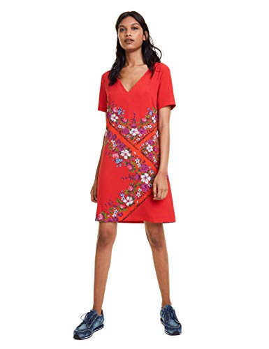 Desigual Dress DAMIS Vestido, Rojo (Rojo Clavel 3036), 44 para Mujer